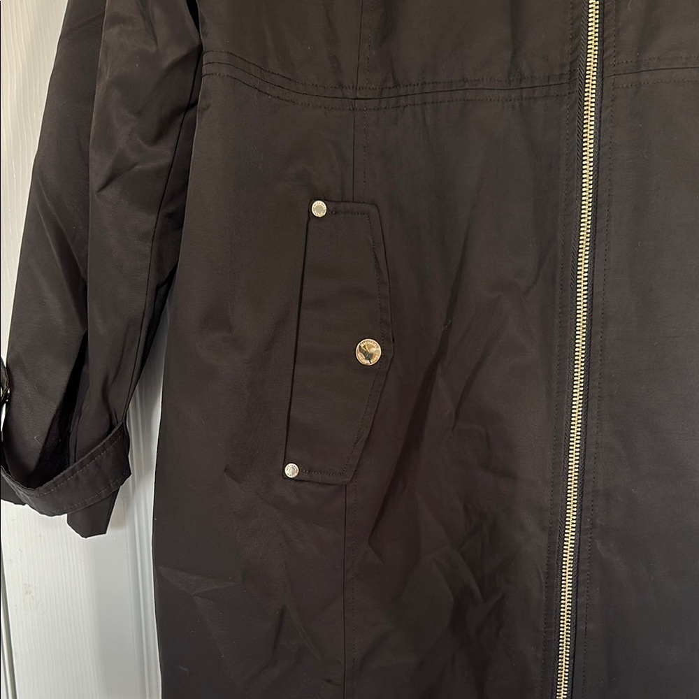 Michael Kors Hooded Black Utility Jacket - Picture 3 of 7